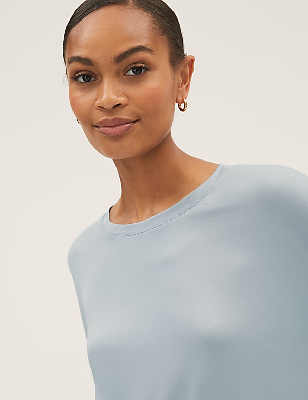 Modal Rich Round Neck Regular Fit Top