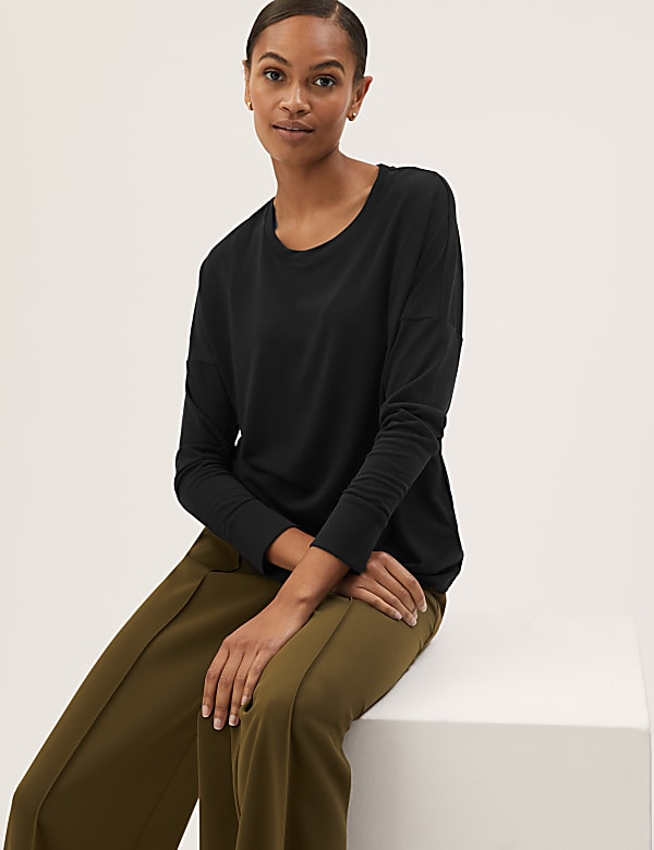 Modal Rich Round Neck Regular Fit Top