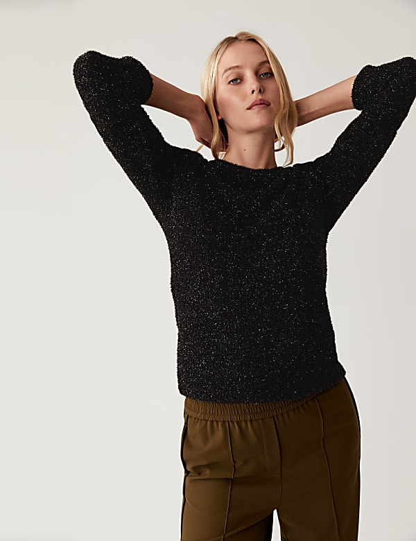 Textured Round Neck Top