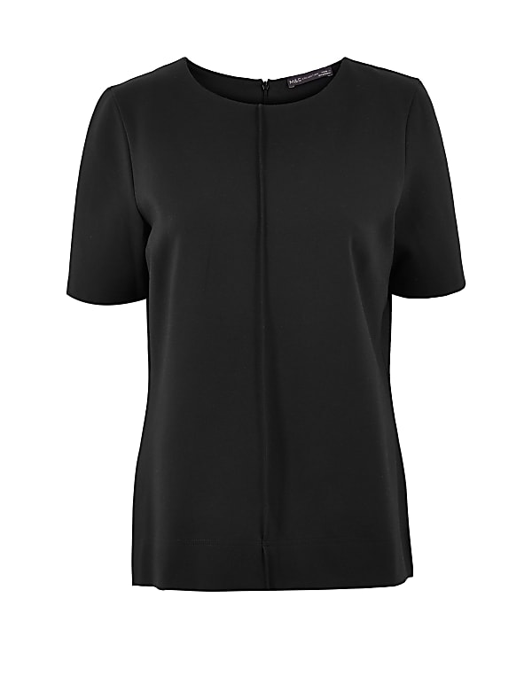 Ponte Straight Fit Short Sleeve Top