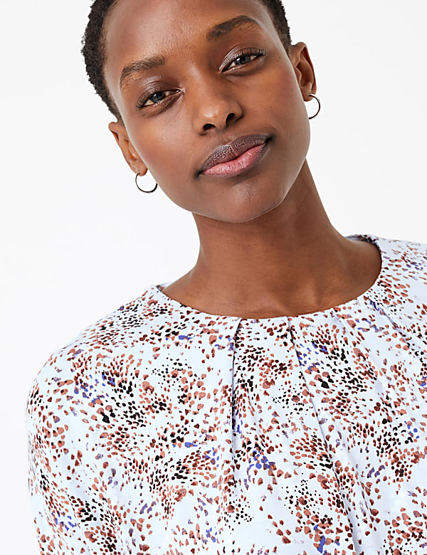 Printed Relaxed Short Sleeve Top