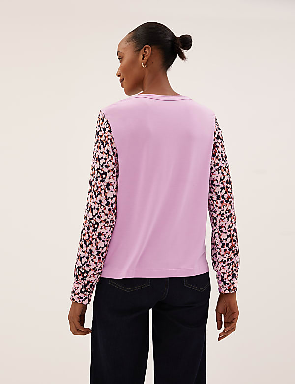 Printed Round Neck Regular Fit Top