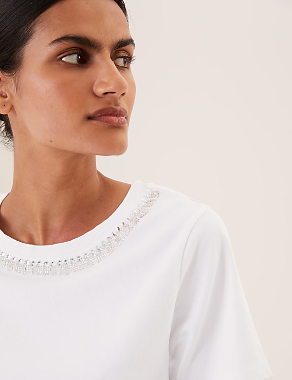 Pure Cotton Embellished Regular Fit Top