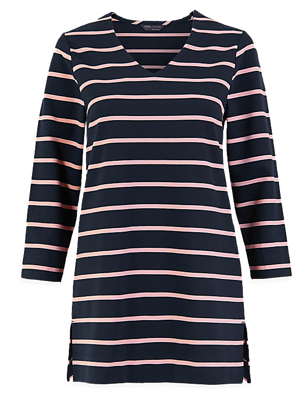 Striped 3/4 Sleeve Tunic