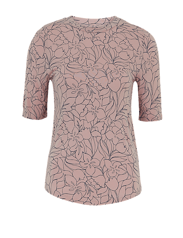 Floral Fitted Half Sleeve Top