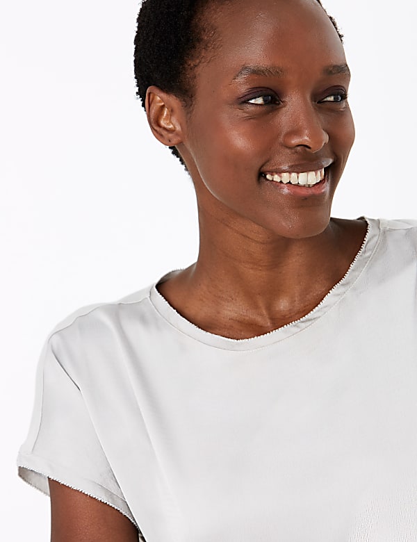 Slash Neck Straight Fit Blouse
