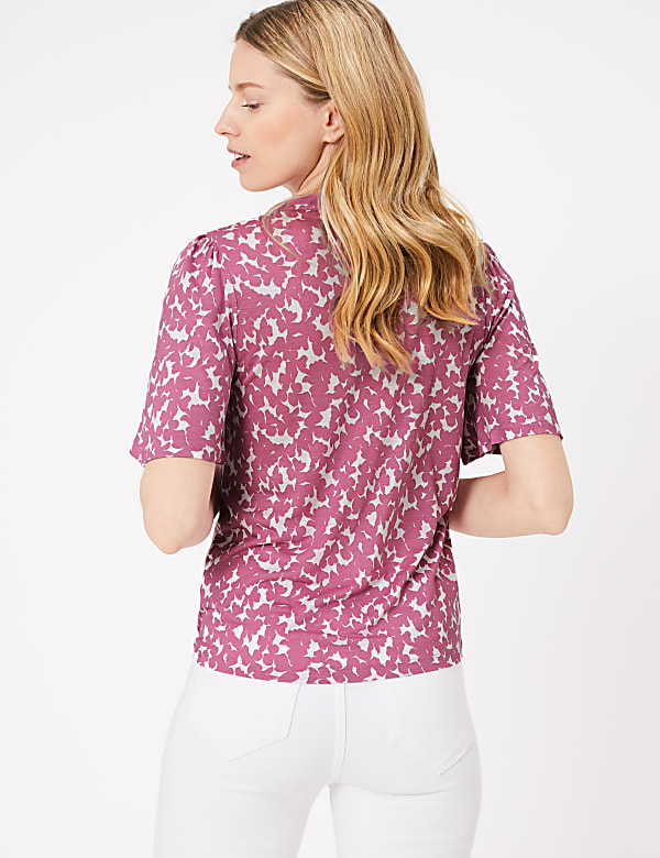 Printed Tie Neck Blouse