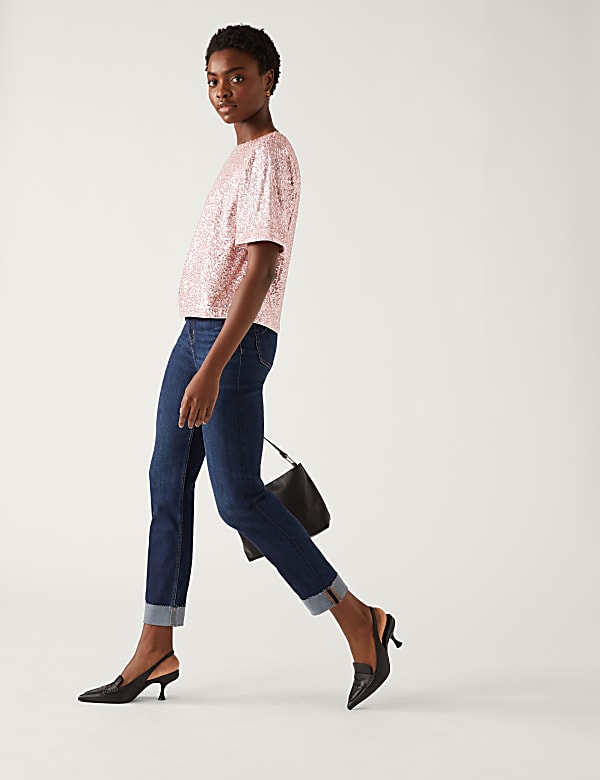Sequin Regular Fit Top