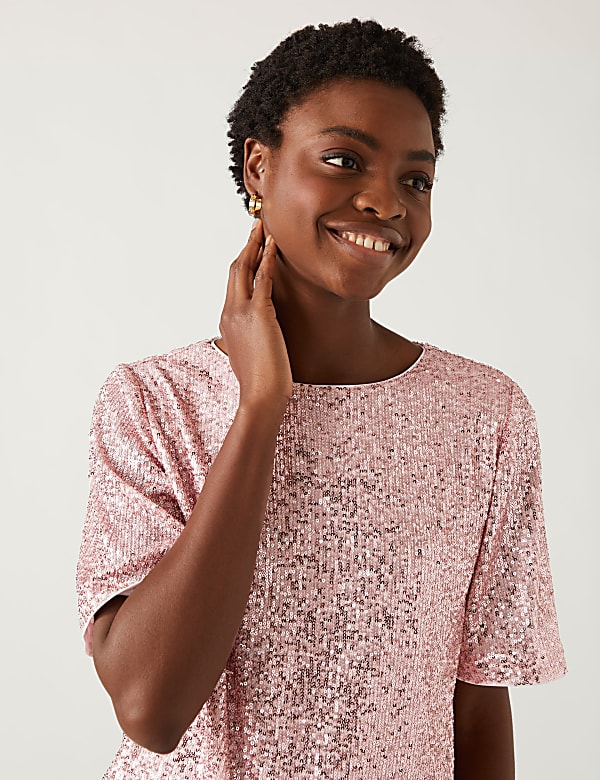 Sequin Regular Fit Top