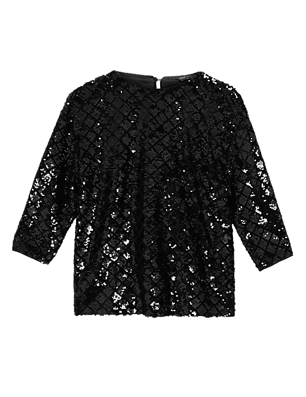 Sequin Long Sleeve Top