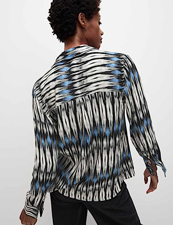 Printed Collared Button Through Shirt