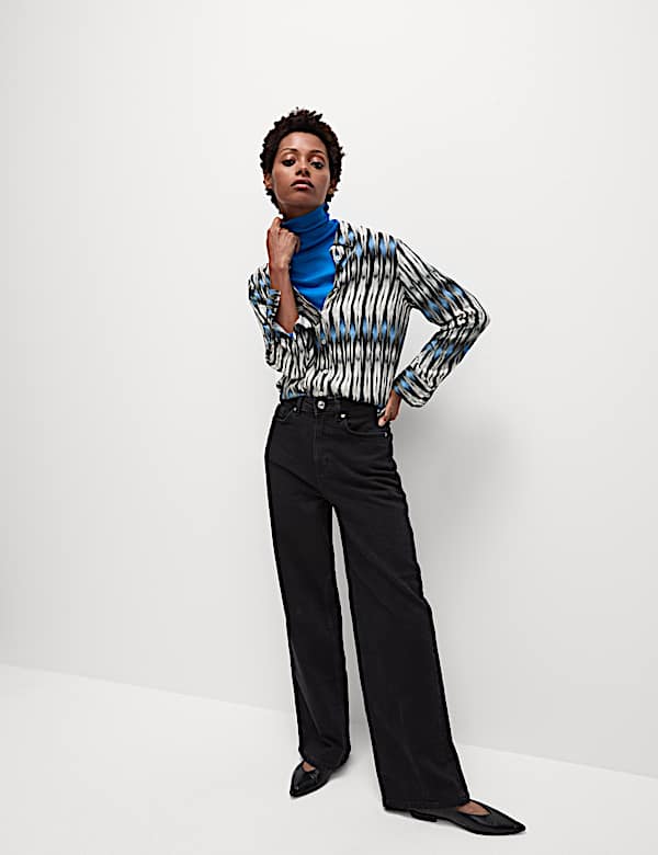 Printed Collared Button Through Shirt