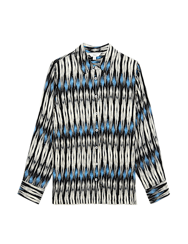 Printed Collared Button Through Shirt
