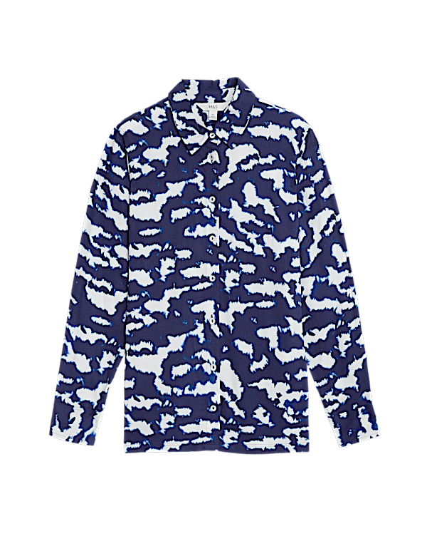 Printed Collared Button Through Shirt