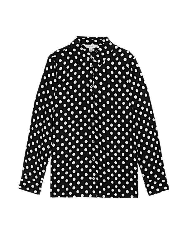 Printed Collared Button Through Shirt