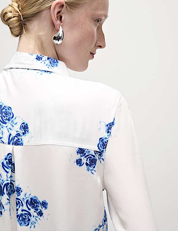 Printed Collared Button Through Shirt