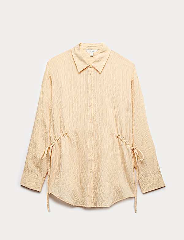 חולצה עם צווארון ושרוך הידוק - IL