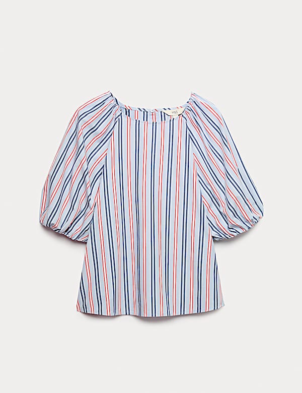 Pure Cotton Printed Puff Sleeve Blouse