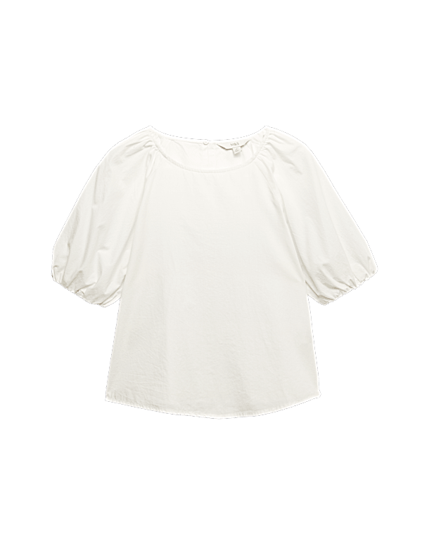 Pure Cotton Printed Puff Sleeve Blouse