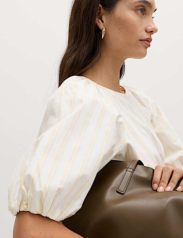 Pure Cotton Printed Puff Sleeve Blouse
