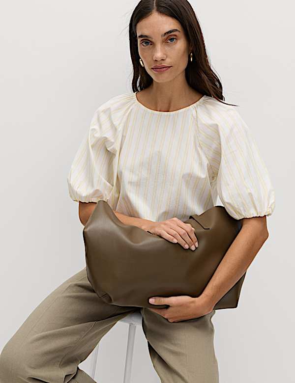 Pure Cotton Printed Puff Sleeve Blouse