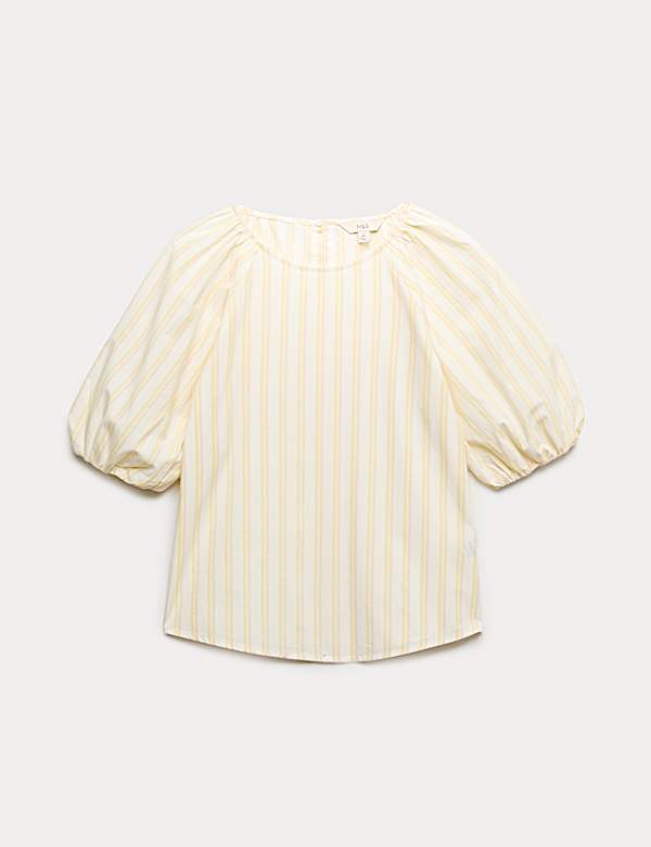 Pure Cotton Printed Puff Sleeve Blouse