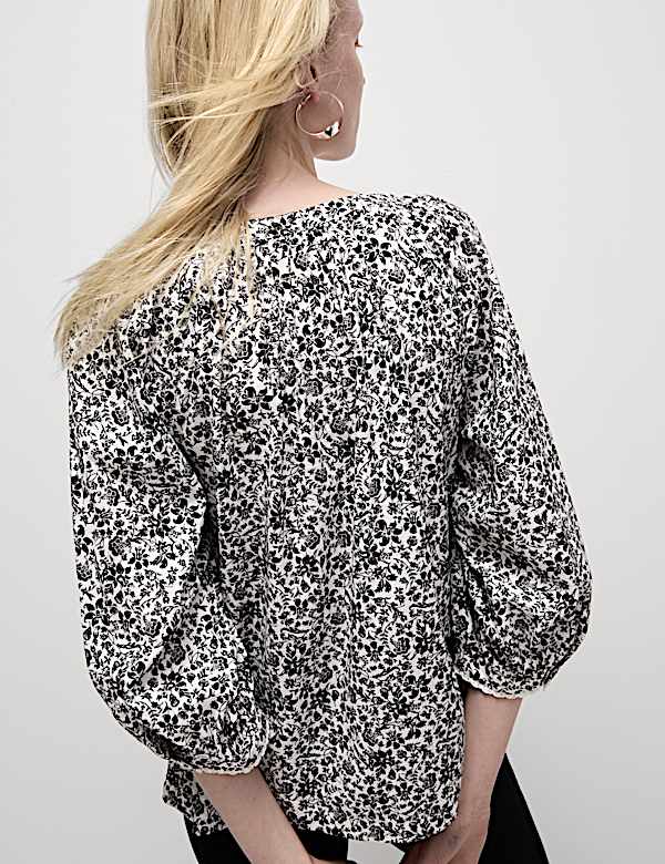 Pure Cotton Floral Blouse