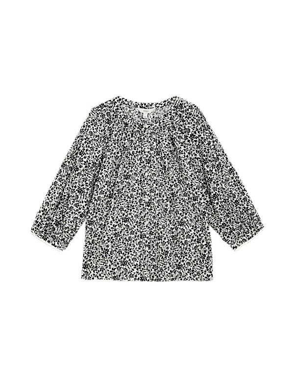 Pure Cotton Floral Blouse