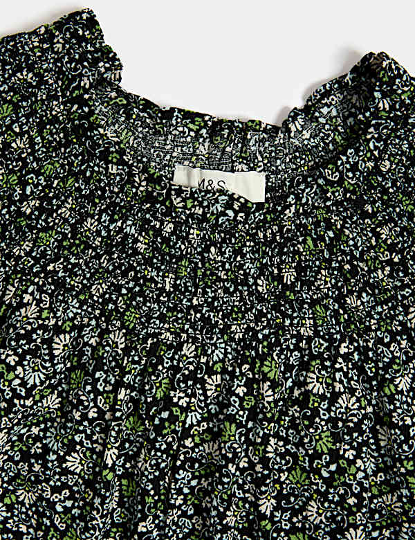 Cotton Blend Printed Blouse