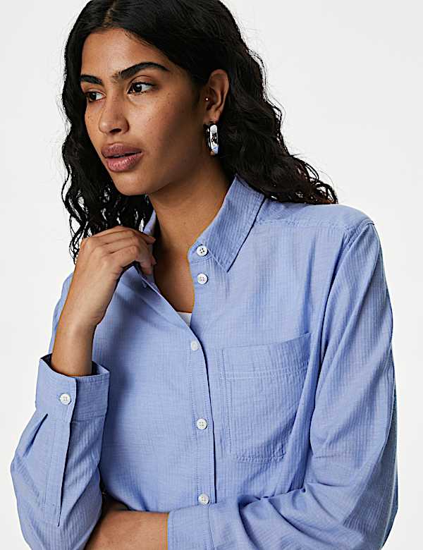 Pure Cotton Collared Shirt - JE