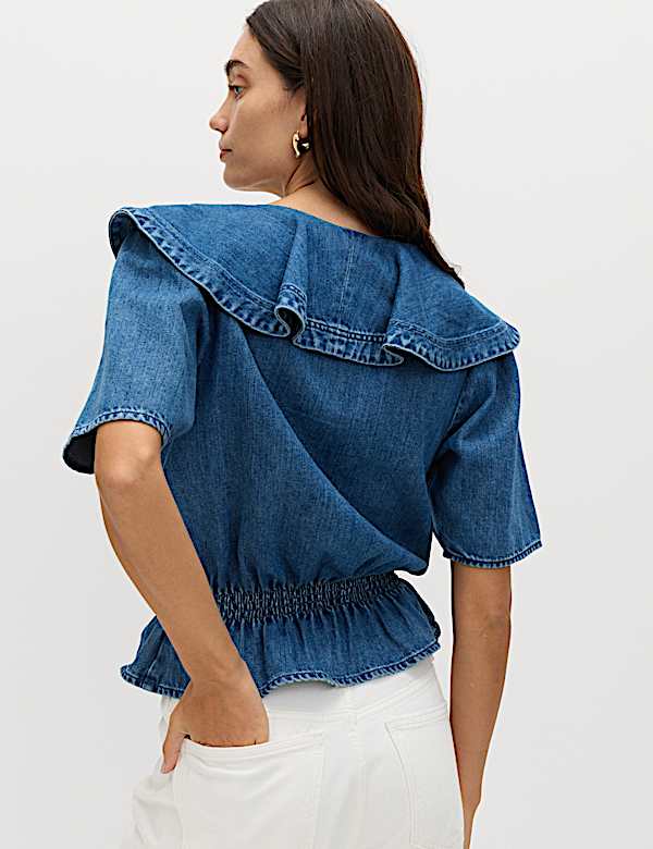 Denim Ruffled Blouse - UA