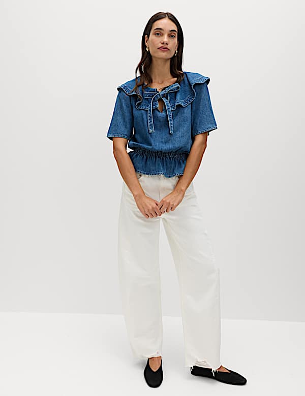 Denim Ruffled Blouse - UA