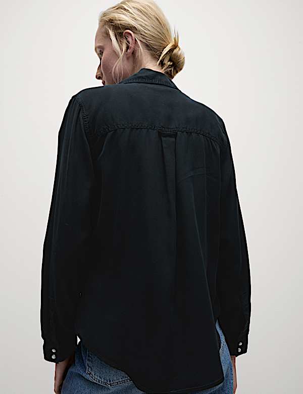 Pure Lyocell Collared Button Through Shirt