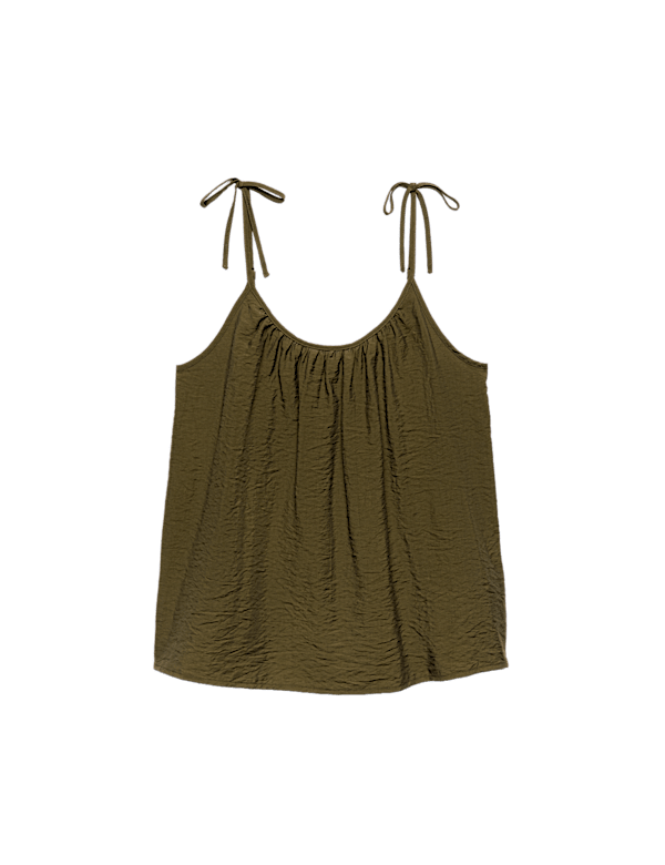 Textured Tie Detail Cami Top