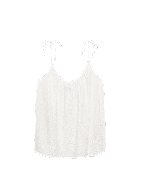 Textured Tie Detail Cami Top