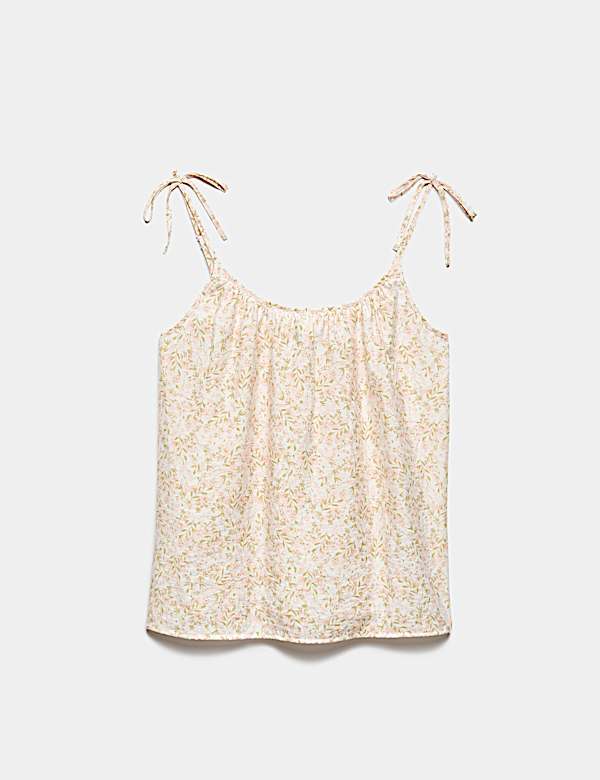 Textured Tie Detail Cami Top