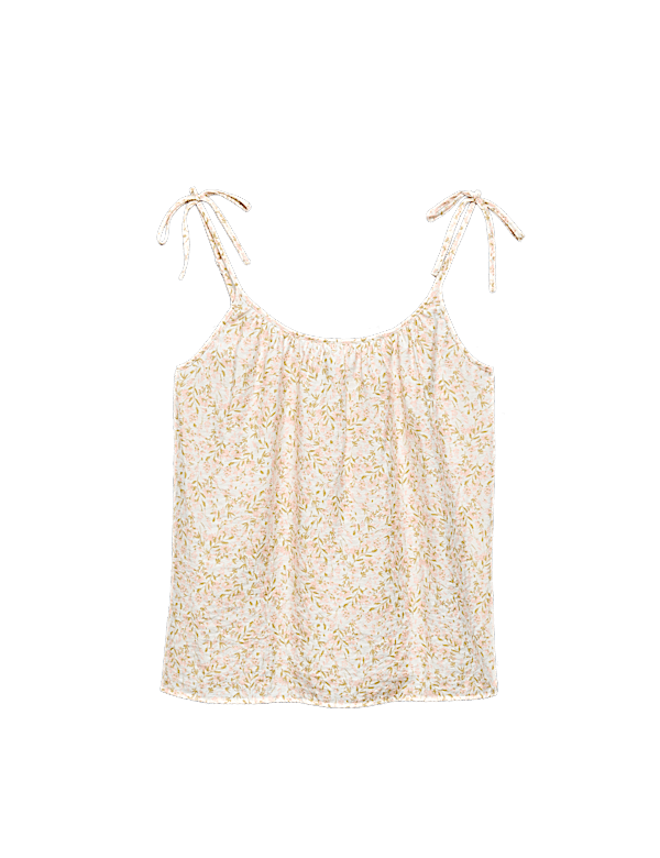 Textured Tie Detail Cami Top