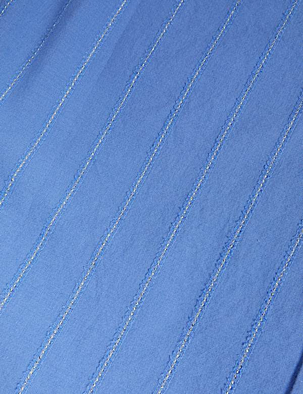 Cotton Rich Sparkly Striped Collared Shirt