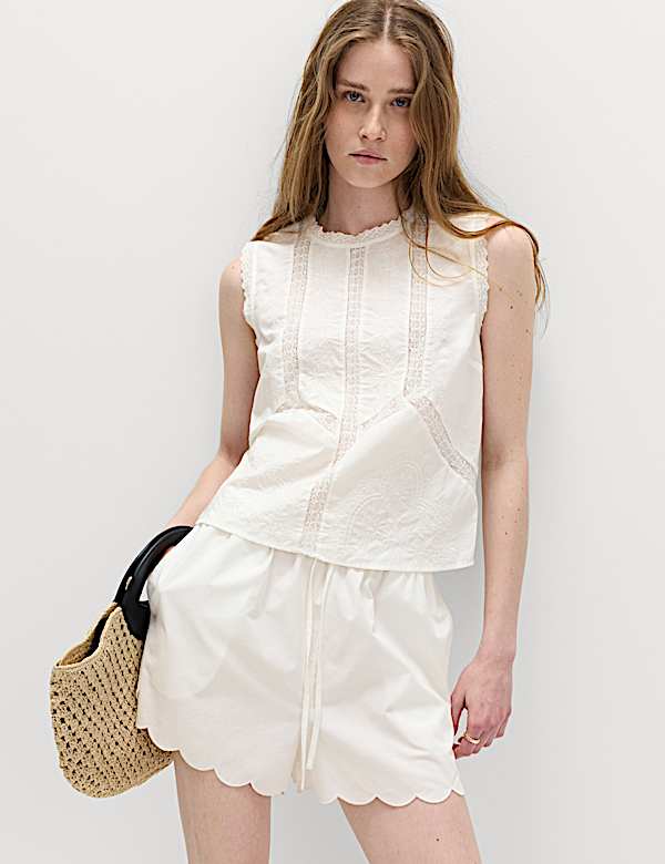 Pure Cotton Embroidered Top