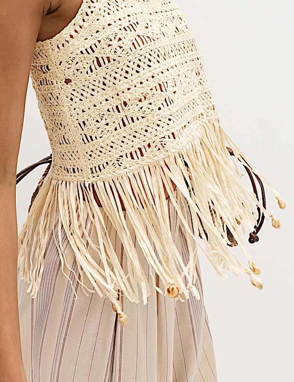 Pure Cotton Crochet Style Shell Top - BG