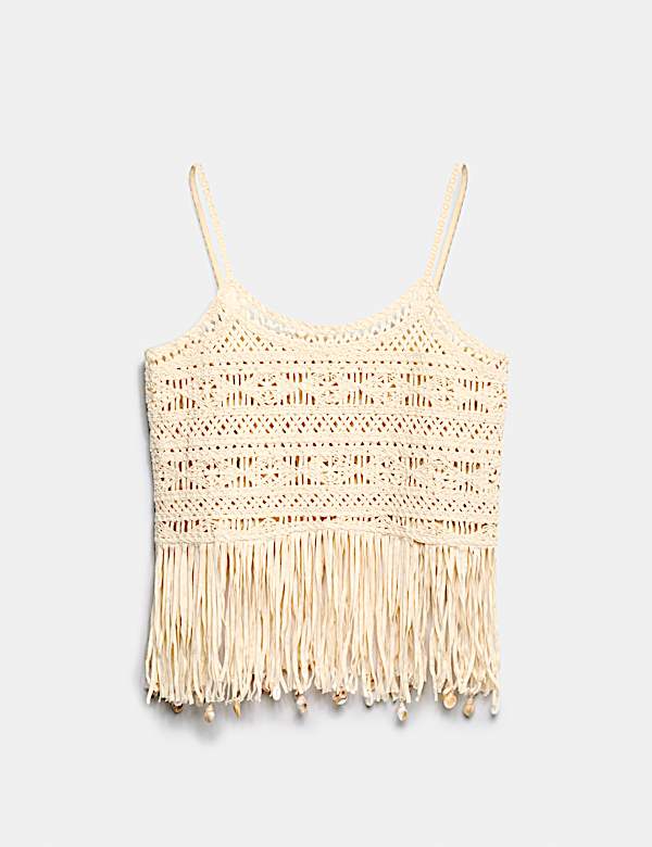 Pure Cotton Crochet Style Shell Top - BG