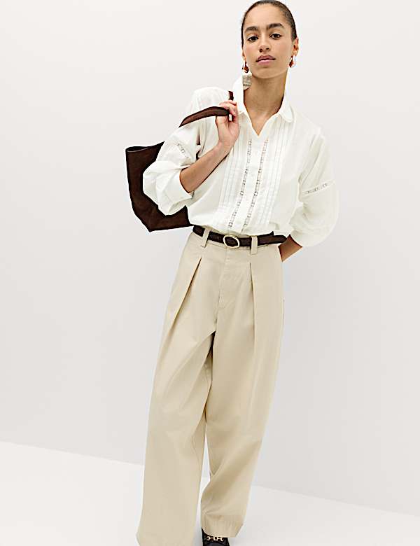 Pure Cotton Embroidered Collar Shirt