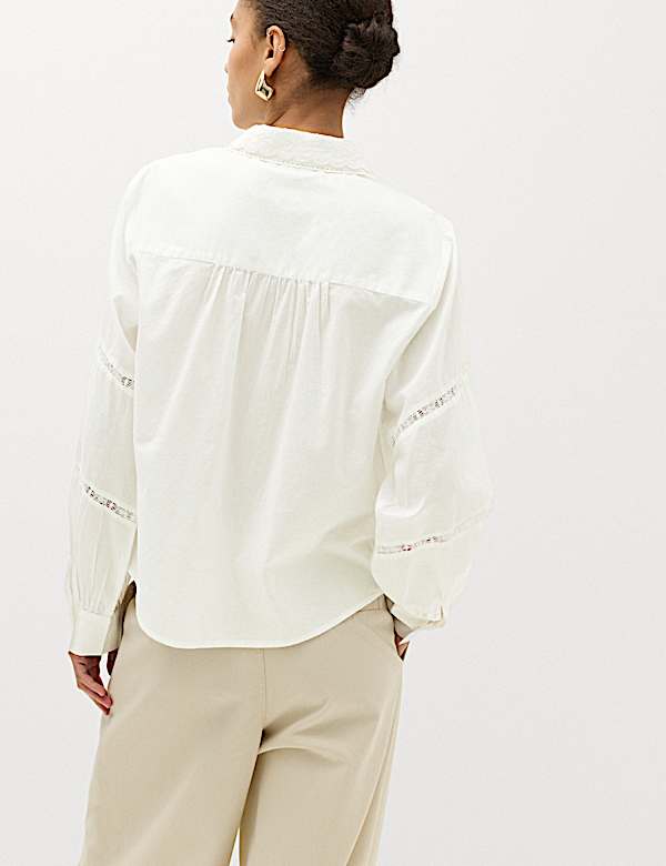 Pure Cotton Embroidered Collar Shirt
