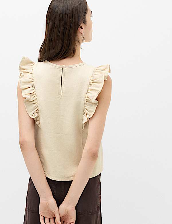 Denim Frill Detail Top