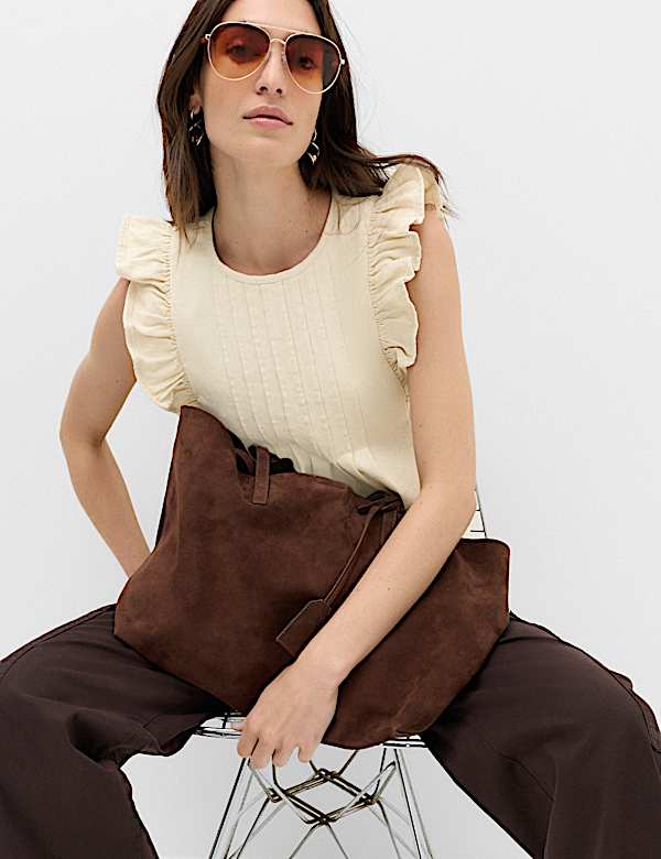 Denim Frill Detail Top