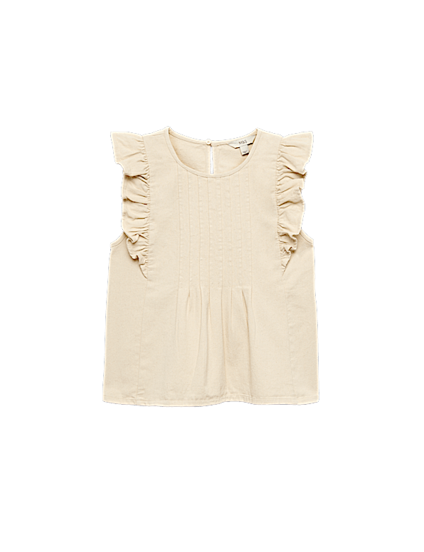 Denim Frill Detail Top