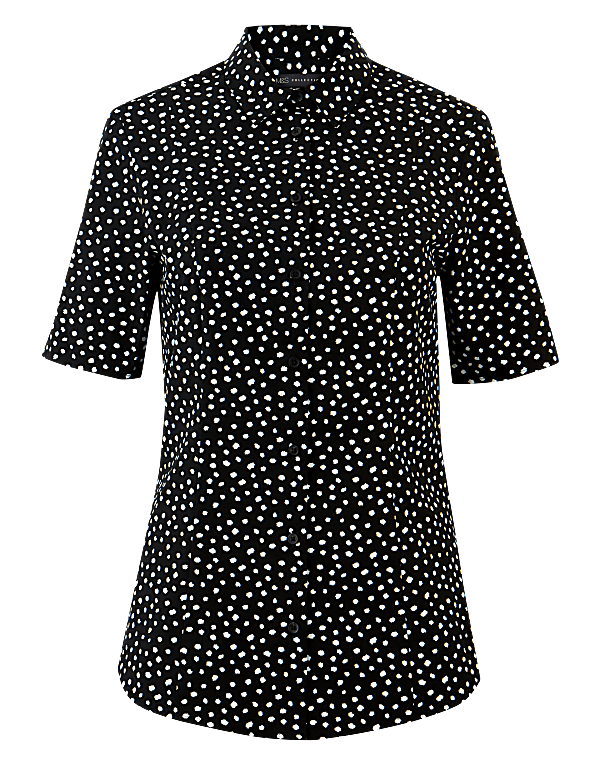 Polka Dot Button Detailed Shirt