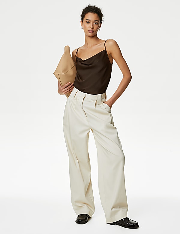 Satin Cowl Neck Cami Top