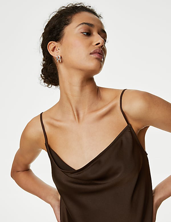 Satin Cowl Neck Cami Top
