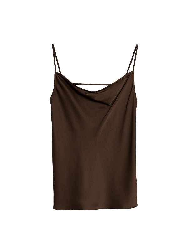Satin Cowl Neck Cami Top